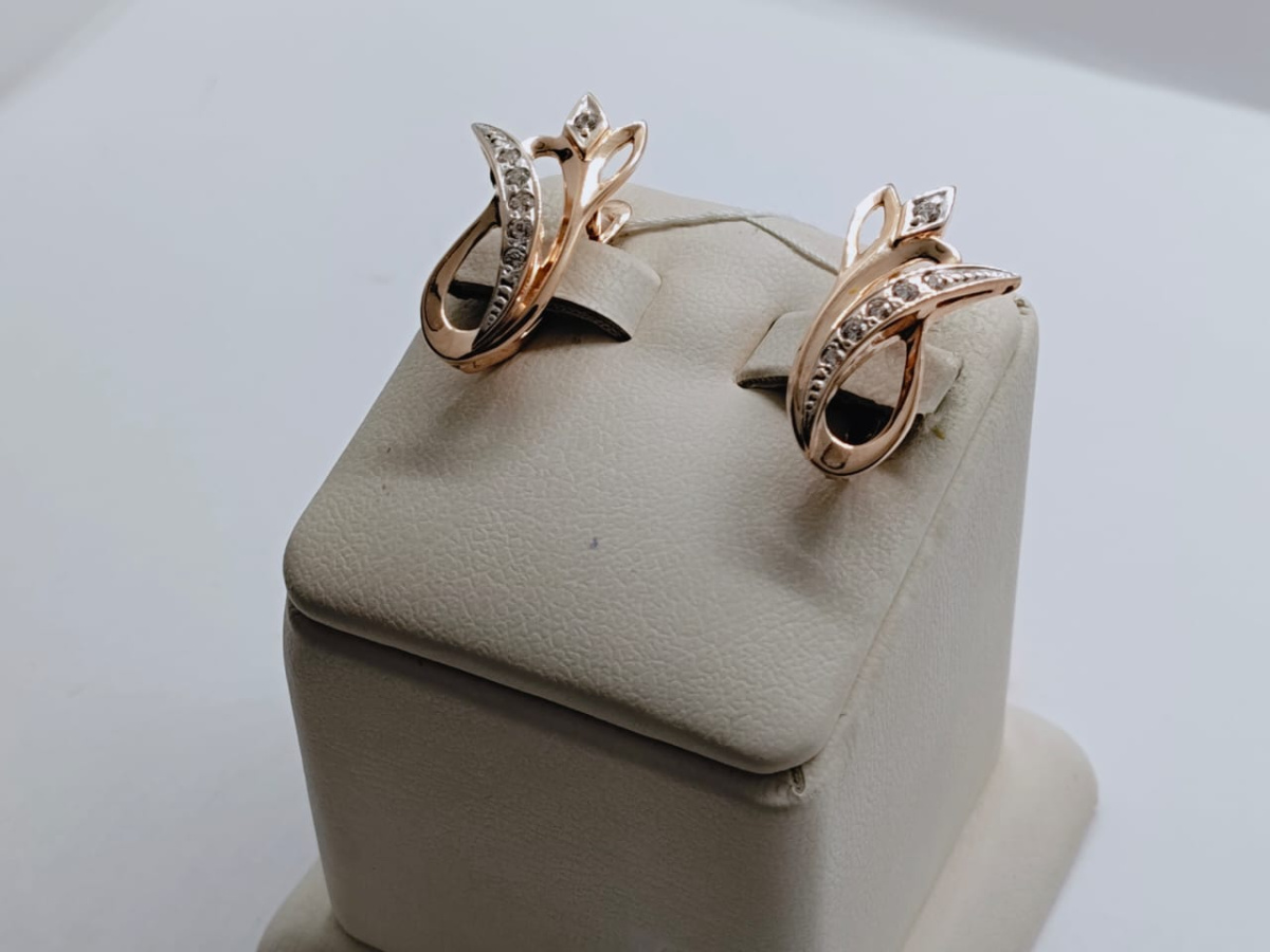 СКМИ585 СЕРЬГИ С КАМНЯМИ (Au 585)