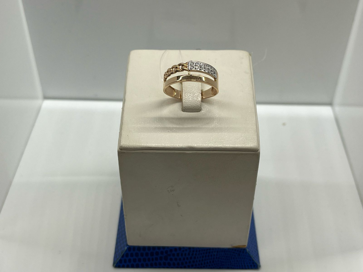 КОЛЬЦО С КАМНЯМИ (Au 585)