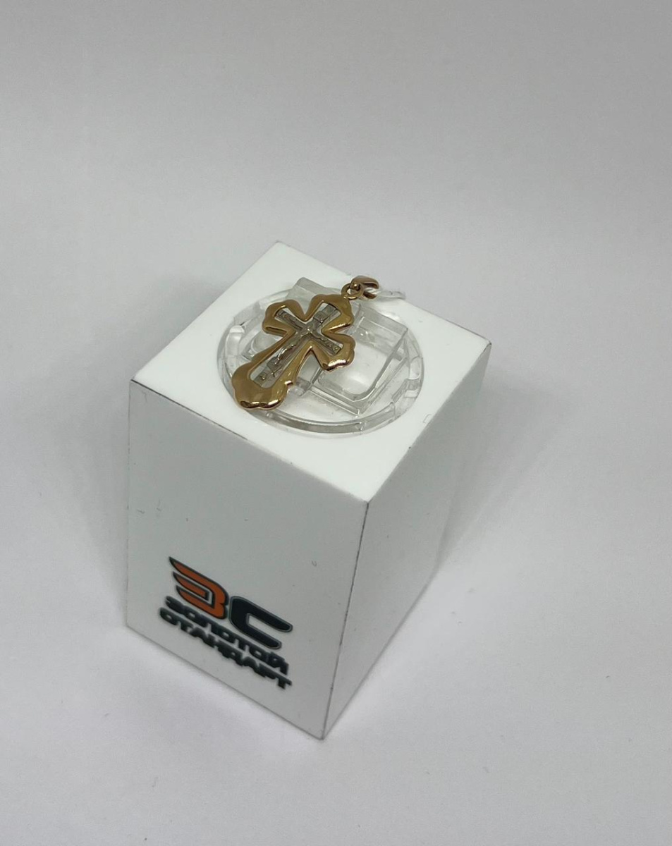 ПОДВЕСКА КРЕСТ БЕЗ КАМНЯ (Au 585)