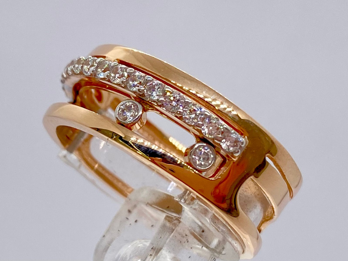 КОЛЬЦО С КАМНЯМИ (Au 585)