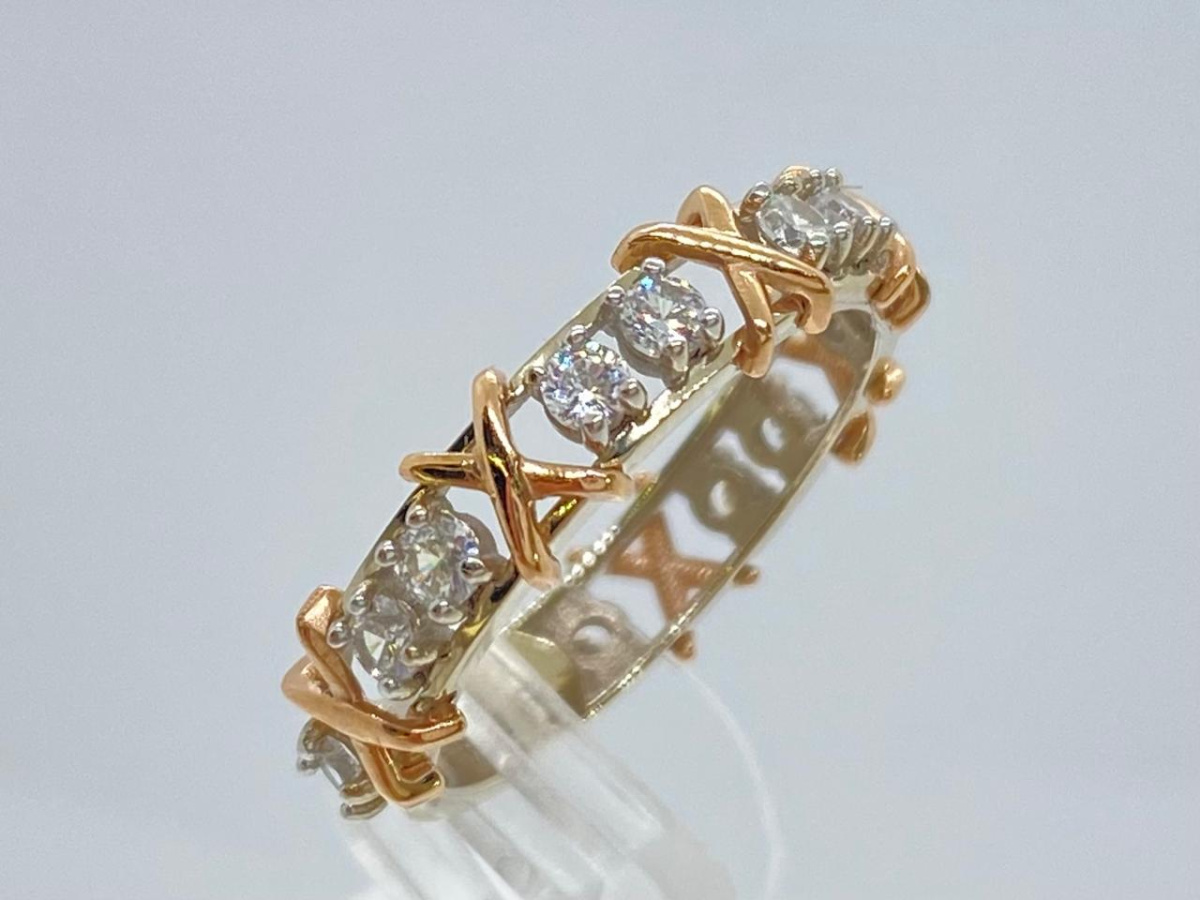 КОЛЬЦО С КАМНЯМИ (Au 585)