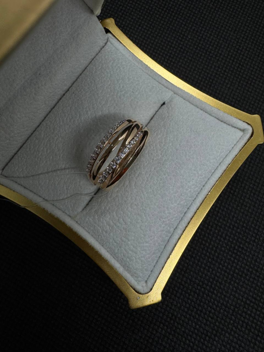 КОЛЬЦО С КАМНЯМИ (Au 585)