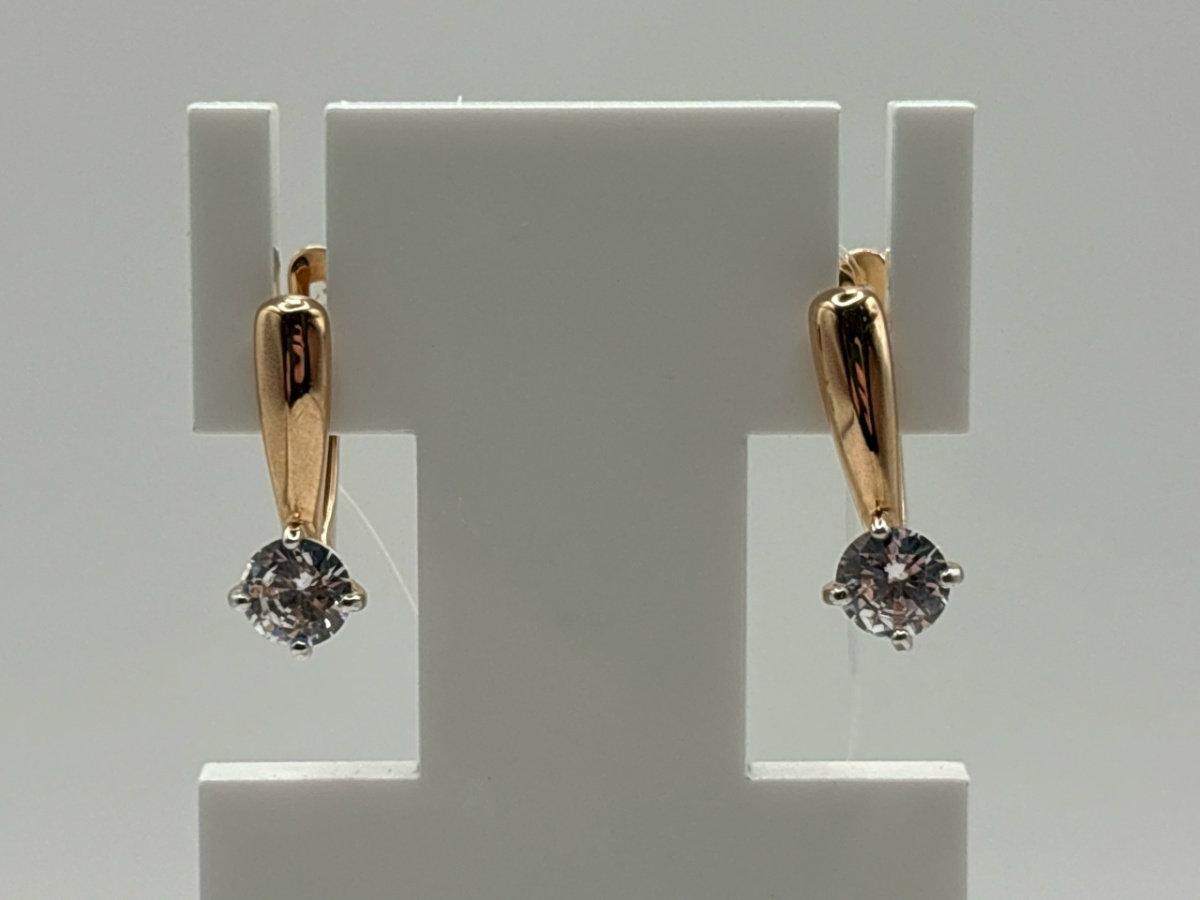 009822-1102 СЕРЬГИ С КАМНЕМ (Au 585)