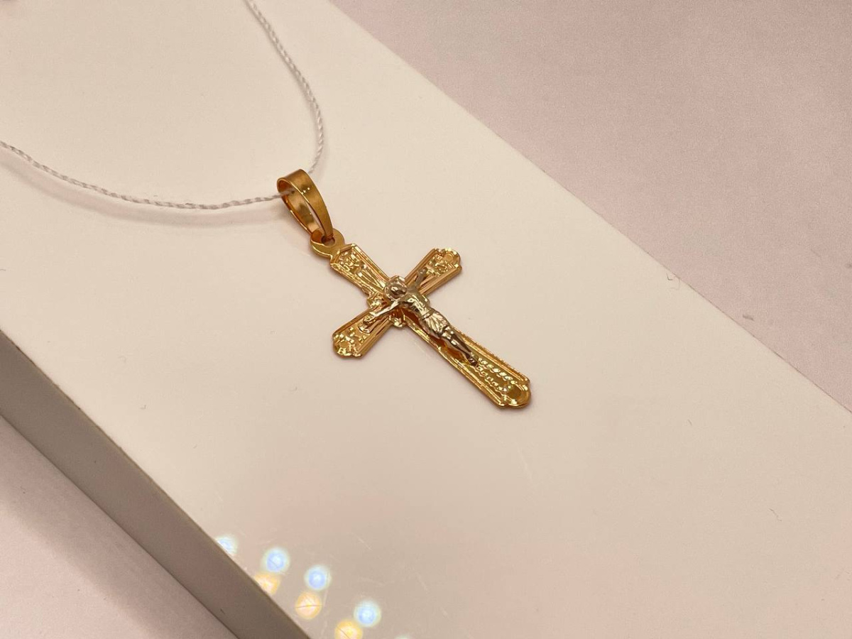 102-ИХ-22.23-12 ПОДВЕСКА КРЕСТ (Au 585)