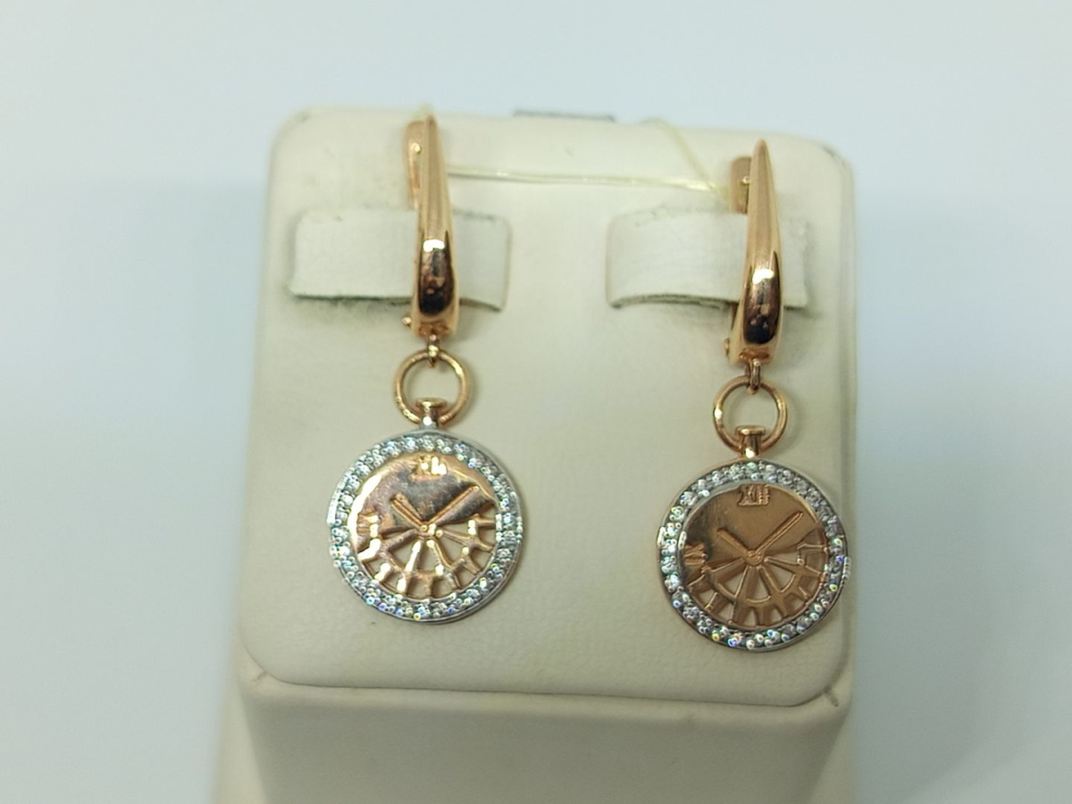 С4816 СЕРЬГИ С КАМНЯМИ (Au 585)