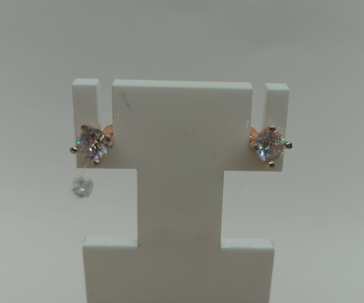 СЕРЬГИ ПУСЕТЫ с камнем (Au 585)