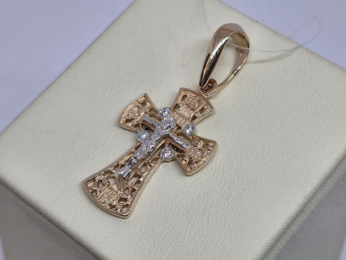 ПОДВЕСКА КРЕСТ без камня (Au 585)