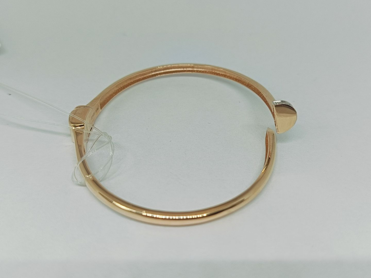 бр1187 БРАСЛЕТ ЖЕСТКИЙ с камнями (Au 585)