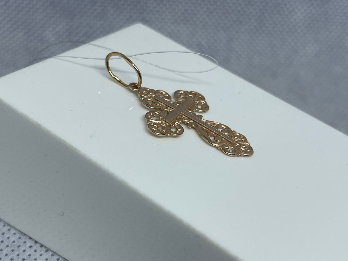 01-405678 ПОДВЕСКА КРЕСТ (Au 585)