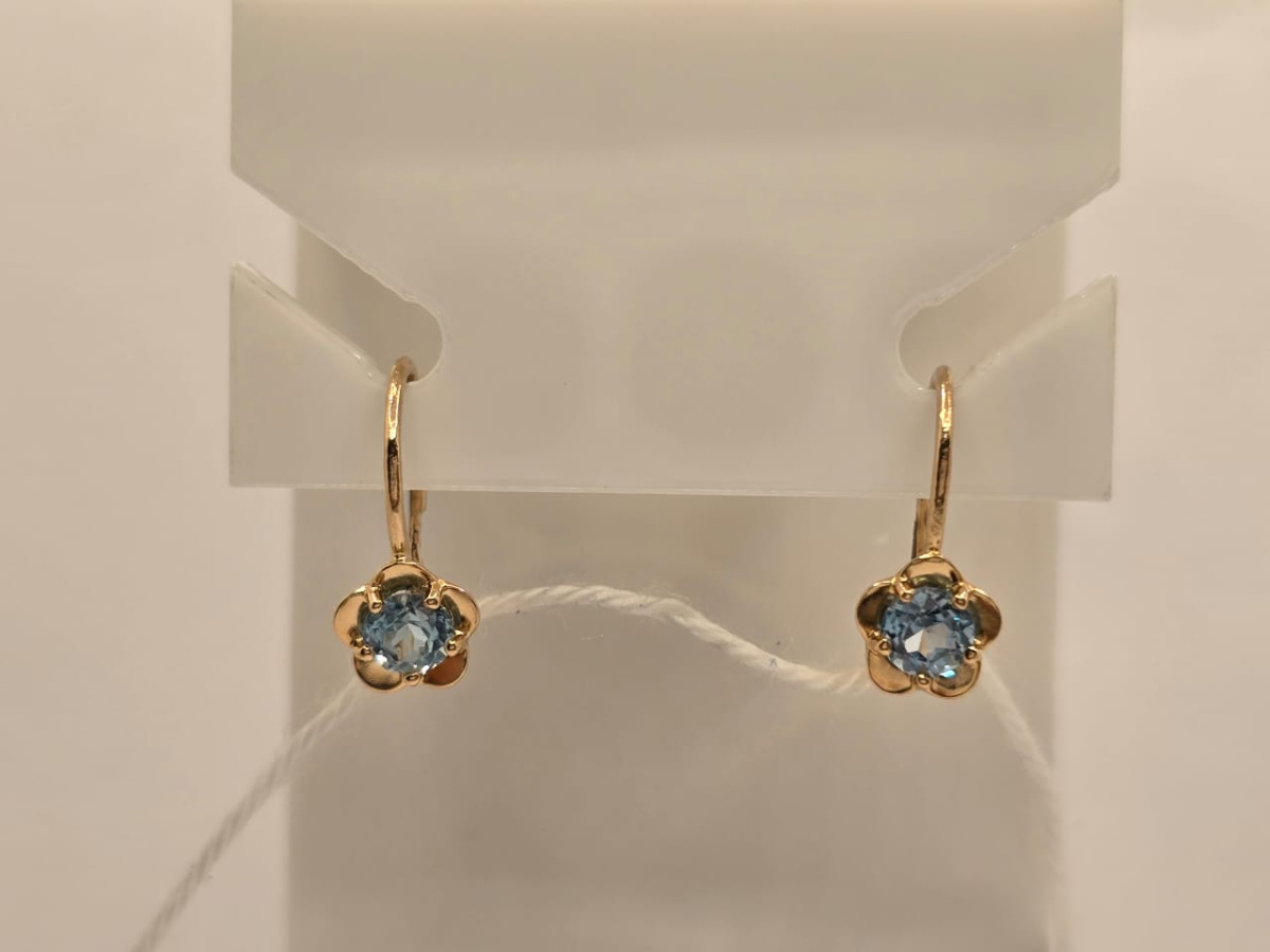 СКМ585 СЕРЬГИ С КАМНЕМ (Au 585)