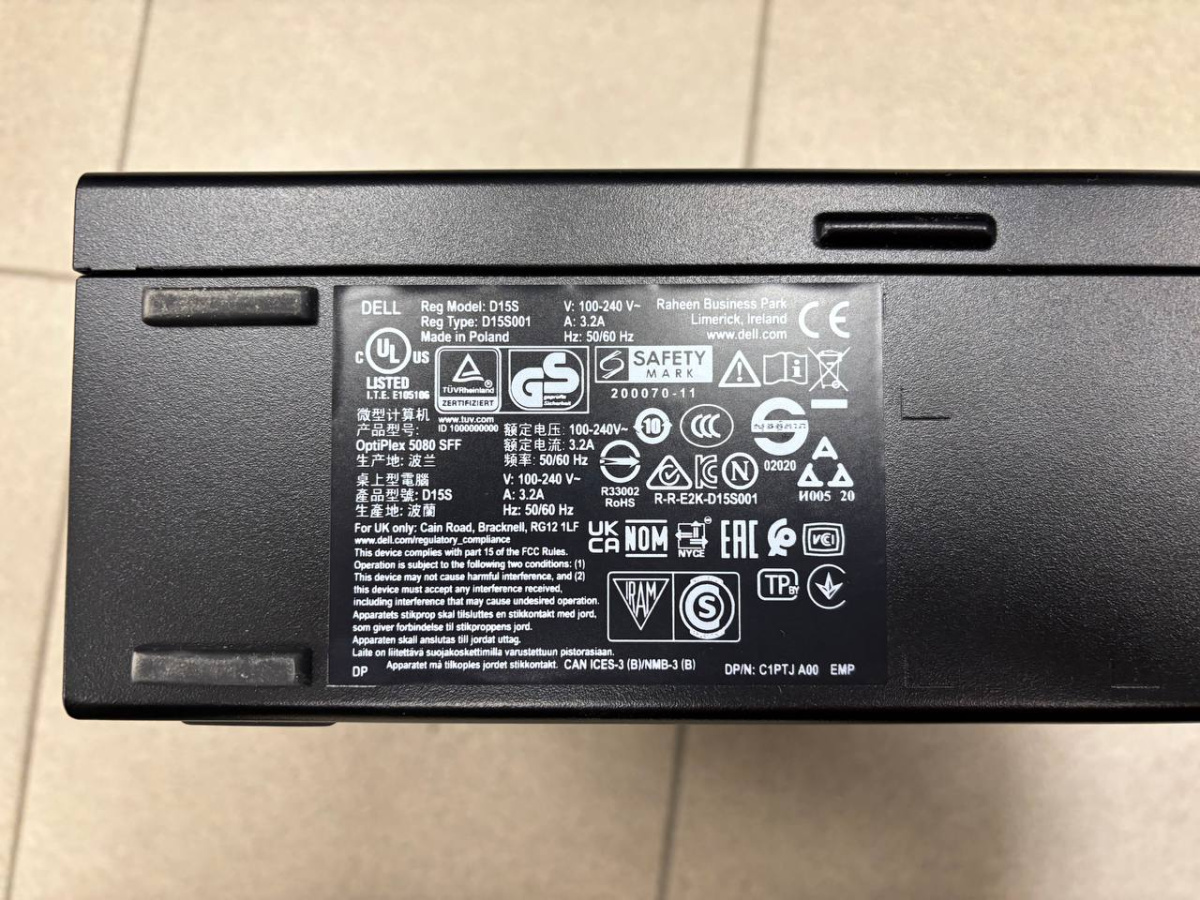 Системный блок Dell; Core i5-10500H, Intel UHD Graphics, 8 Гб, 250 Гб, Нет