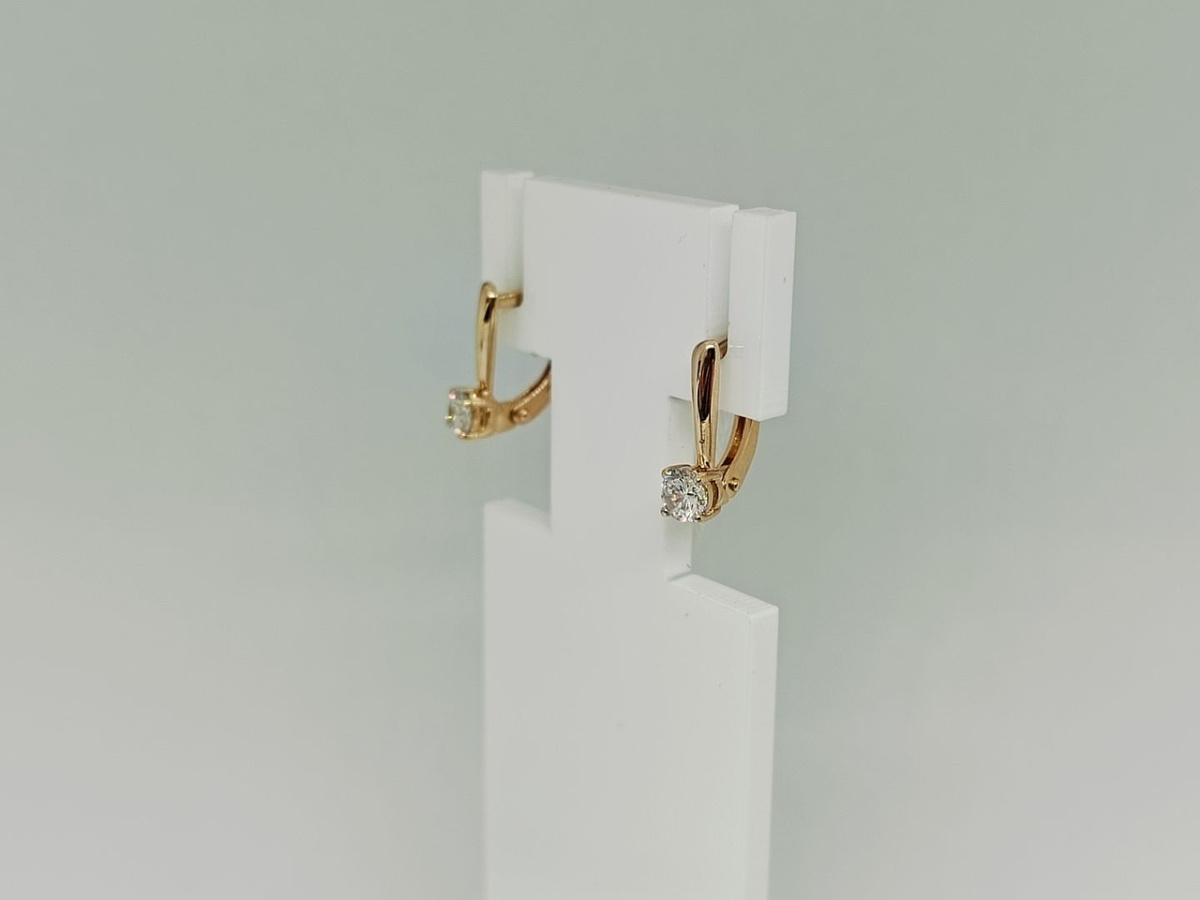 СКМ585 СЕРЬГИ С КАМНЕМ (Au 585)