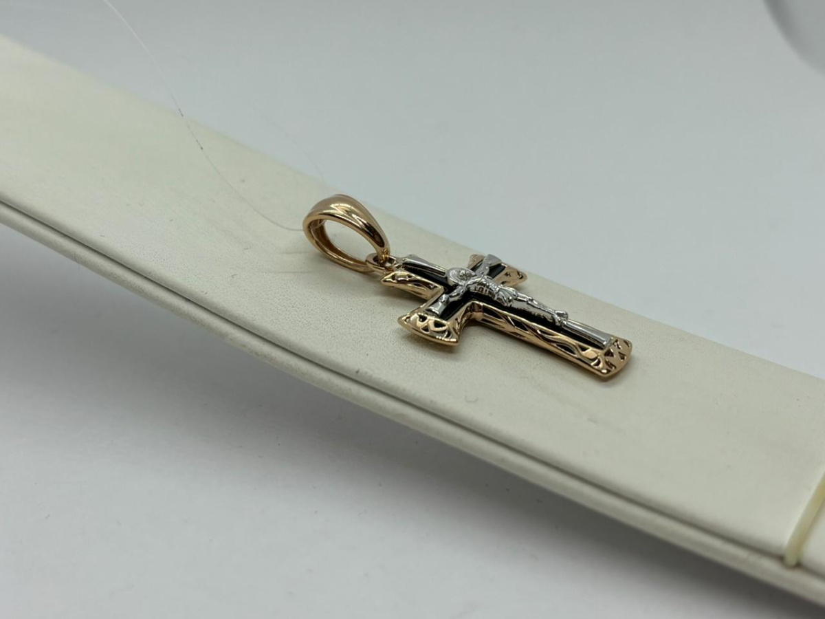 ПОДВЕСКА КРЕСТ с камнем (Au 585)