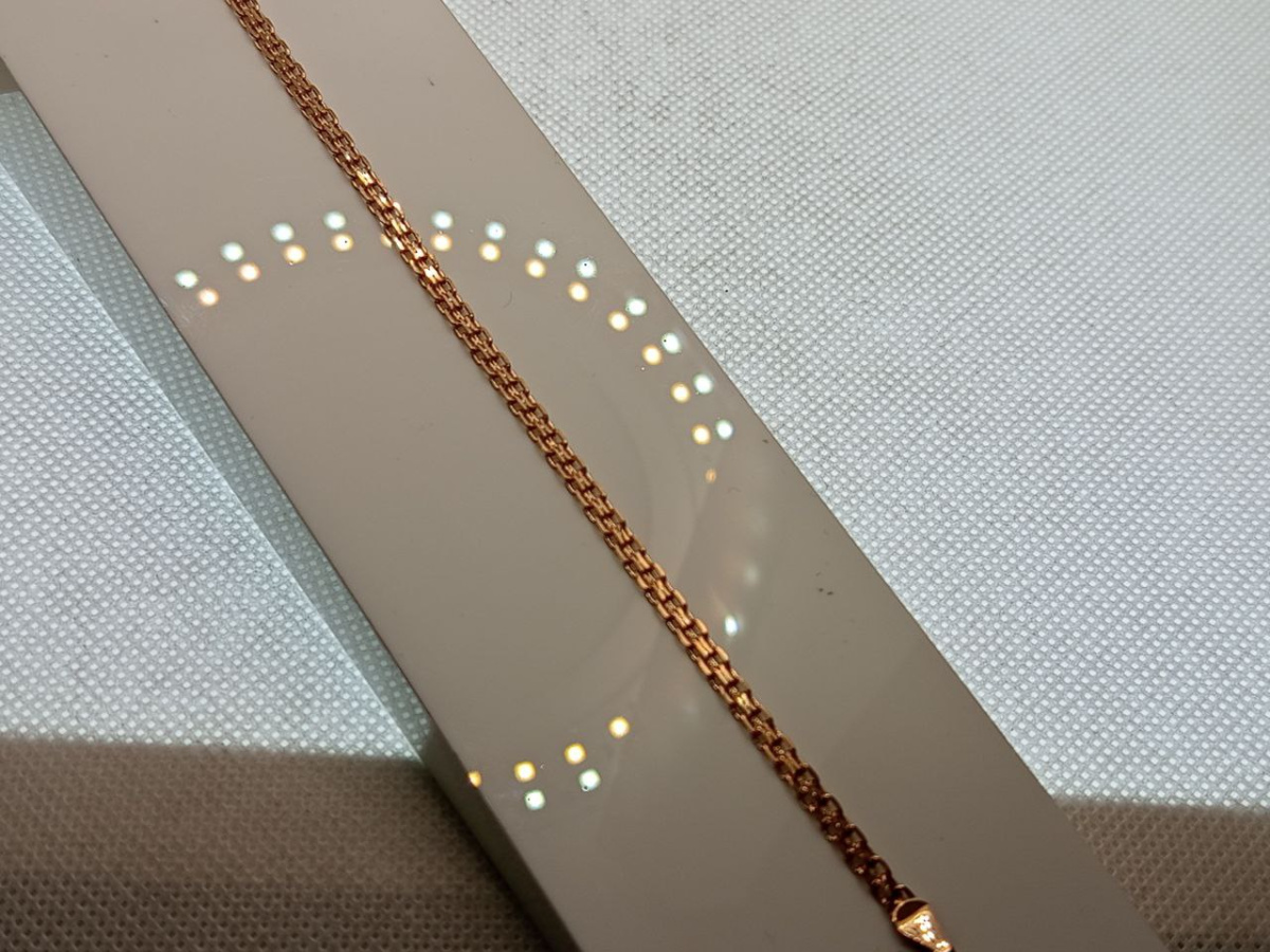 БРАСЛЕТ ПУСТОТЕЛЫЙ Бисмарк машинный (Au 585)