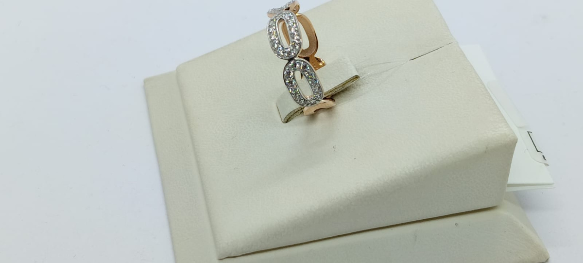 КОЛЬЦО С КАМНЯМИ (Au 585)