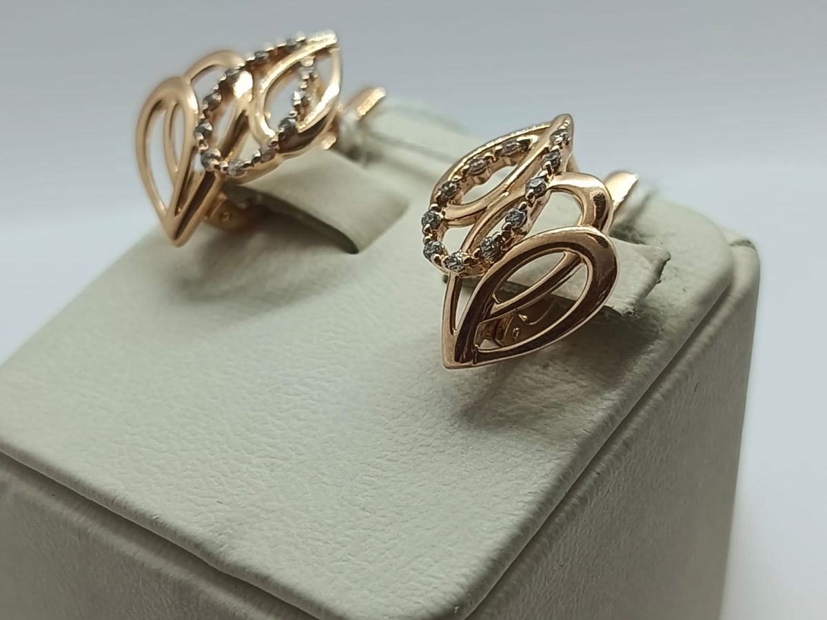 СКМИ585 СЕРЬГИ С КАМНЯМИ (Au 585)