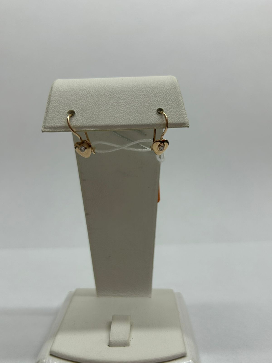 СКМ585 СЕРЬГИ С КАМНЕМ (Au 585)