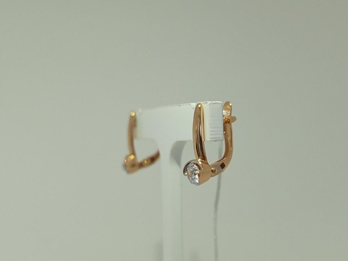 СКМ585 СЕРЬГИ С КАМНЕМ (Au 585)