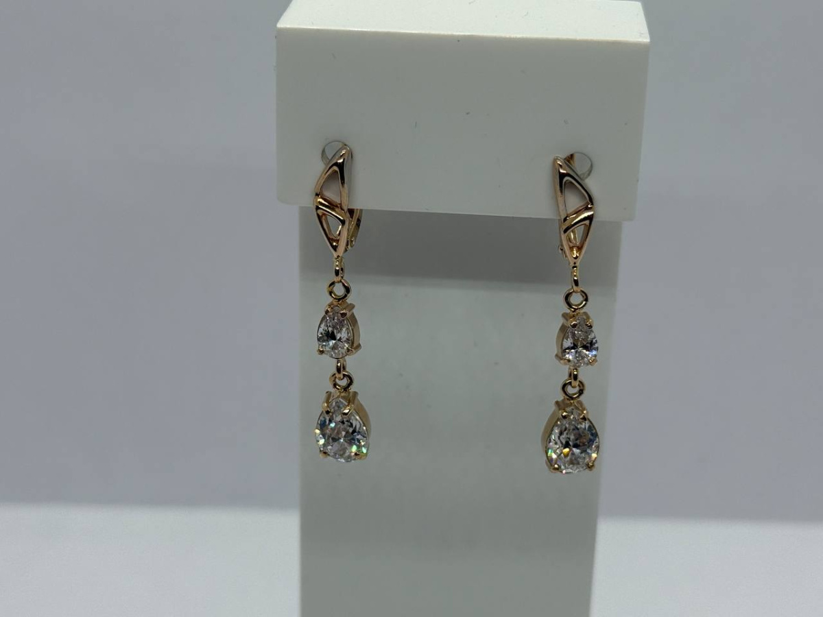 СКМИ585 СЕРЬГИ С КАМНЯМИ (Au 585)