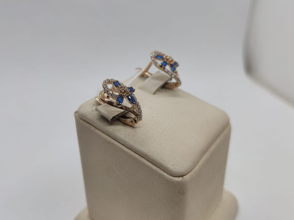 СКМИ585 СЕРЬГИ С КАМНЯМИ (Au 585)