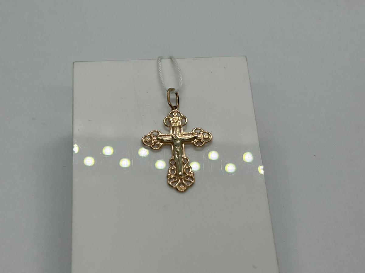 ПОДКБК585 ПОДВЕСКА КРЕСТ БЕЗ КАМНЯ (Au 585)