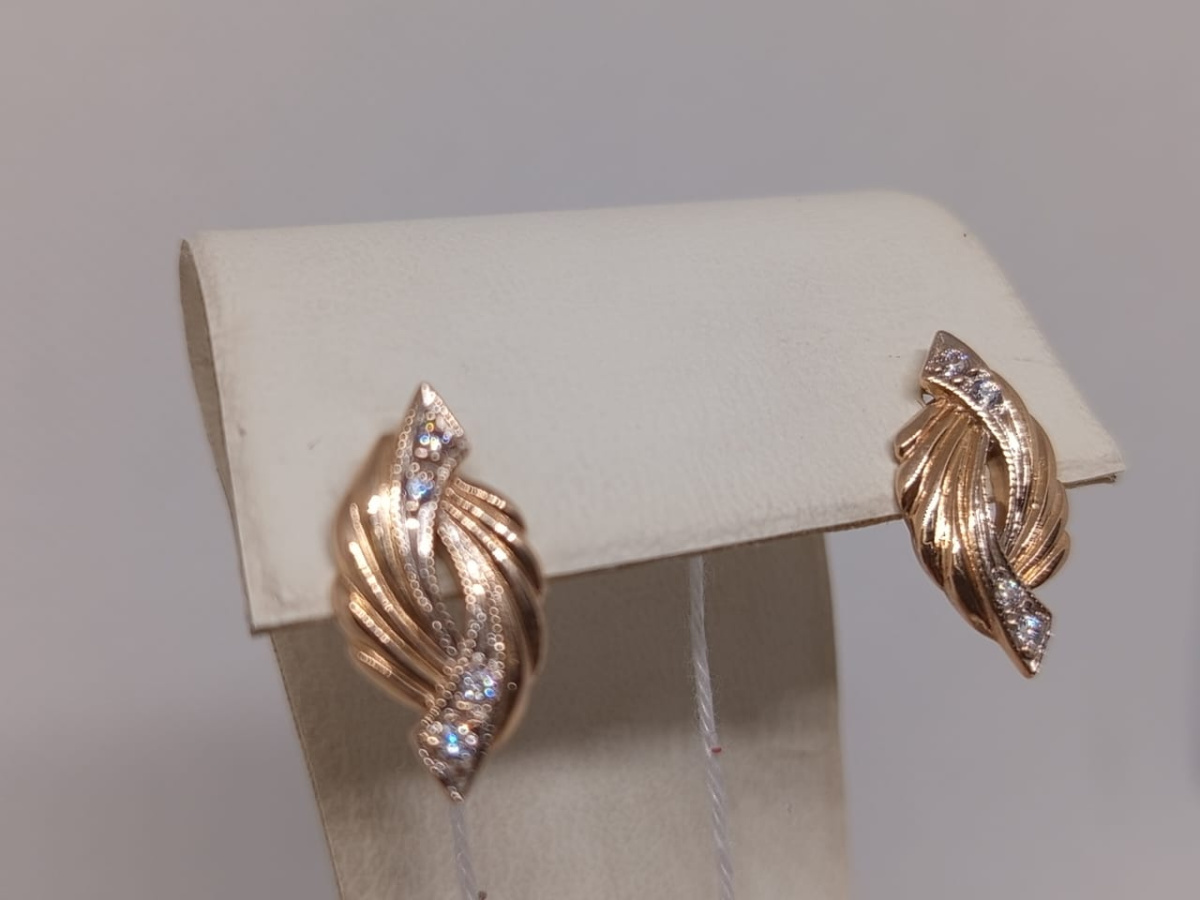 СКМИ585 СЕРЬГИ С КАМНЯМИ (Au 585)