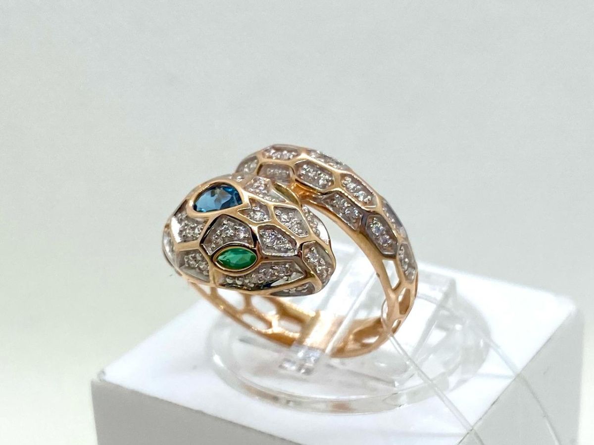 716362 КОЛЬЦО С КАМНЯМИ (Au 585)