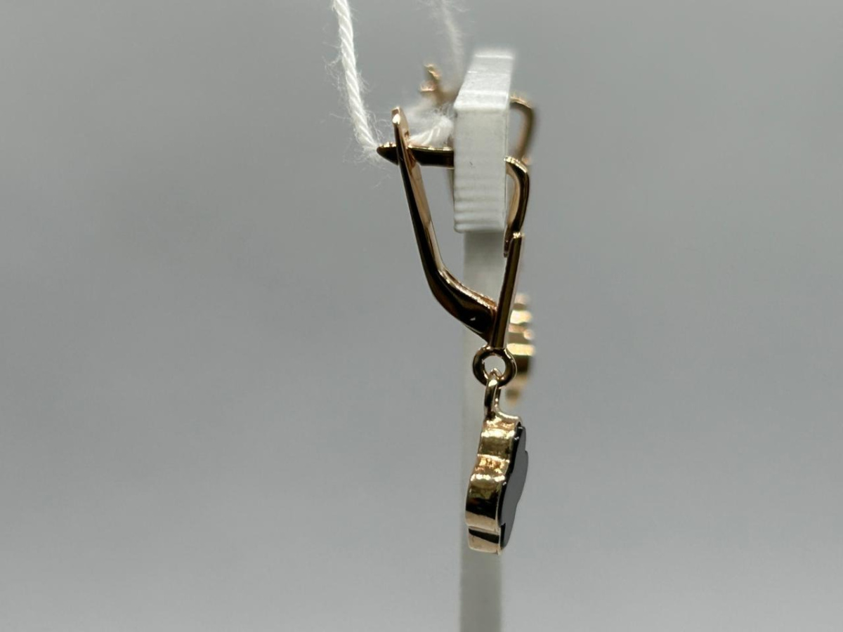 СКМ585 СЕРЬГИ С КАМНЕМ (Au 585)