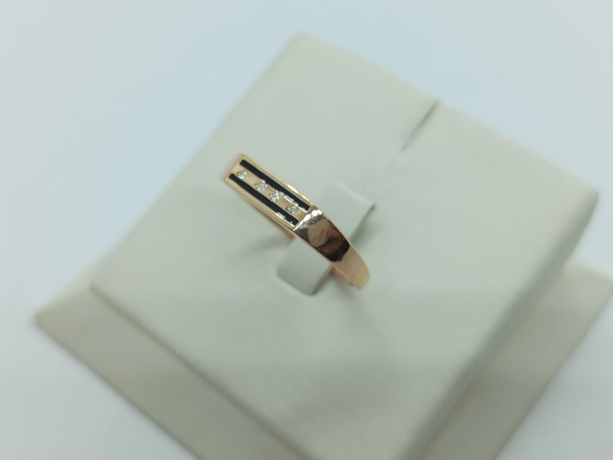 821221 КОЛЬЦО ПЕЧАТКА Эмаль с камнями (Au 585)