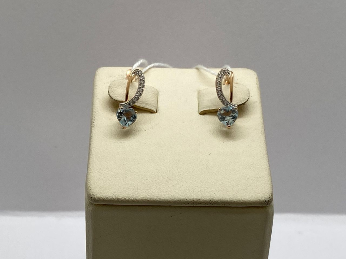 СКМИ375 СЕРЬГИ С КАМНЯМИ (Au 375)