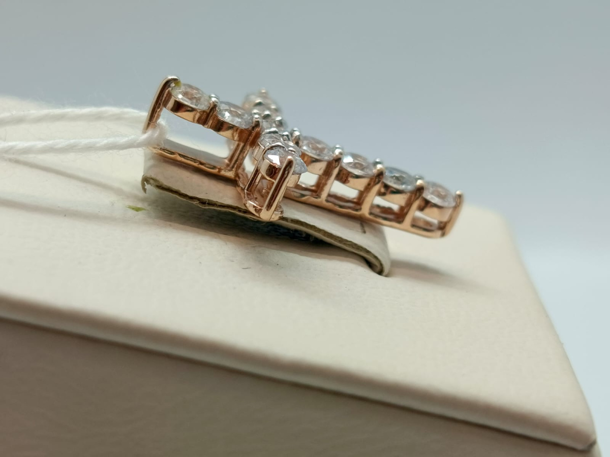 ПОДККИ585 ПОДВЕСКА КРЕСТ С КАМНЯМИ (Au 585)