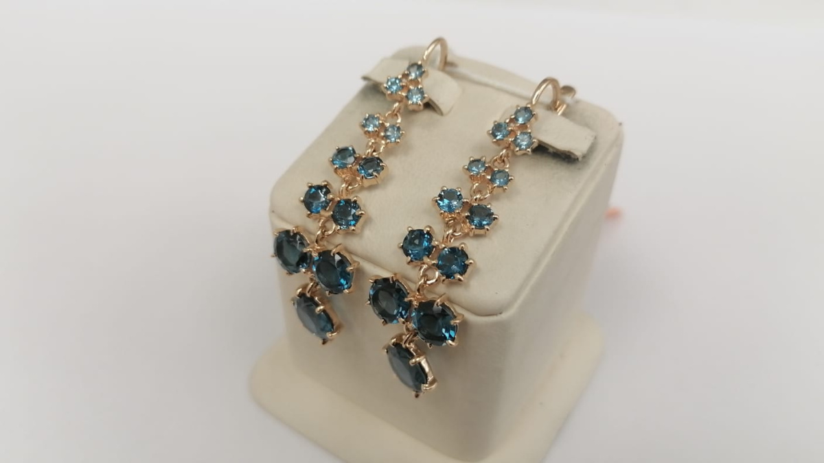 СКМИ585 СЕРЬГИ С КАМНЯМИ (Au 585)