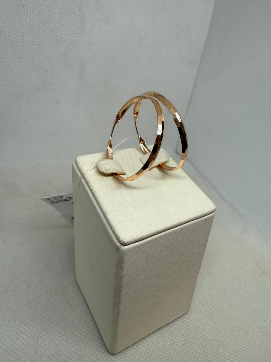 СЕРЬГИ КОНГО Рифленые (Au 585)