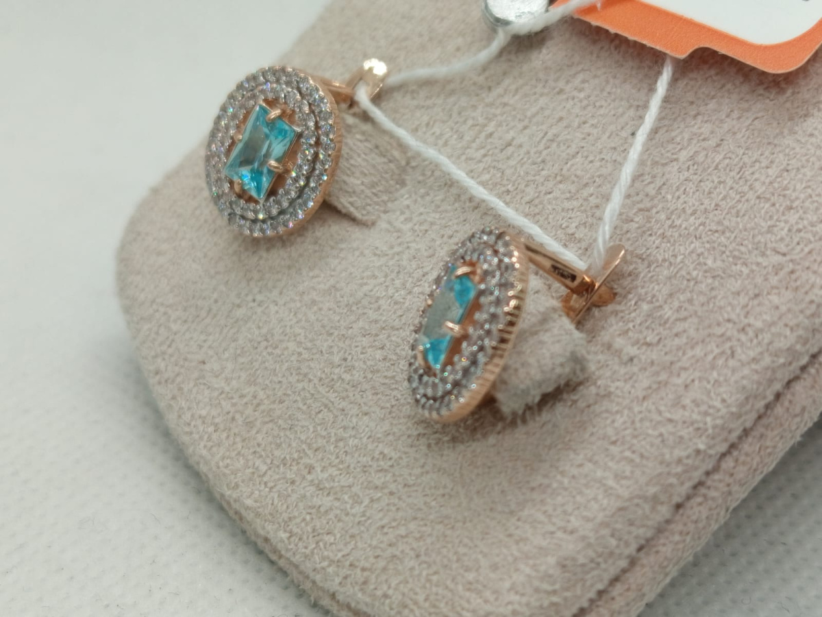 СКМИ585 СЕРЬГИ С КАМНЯМИ (Au 585)