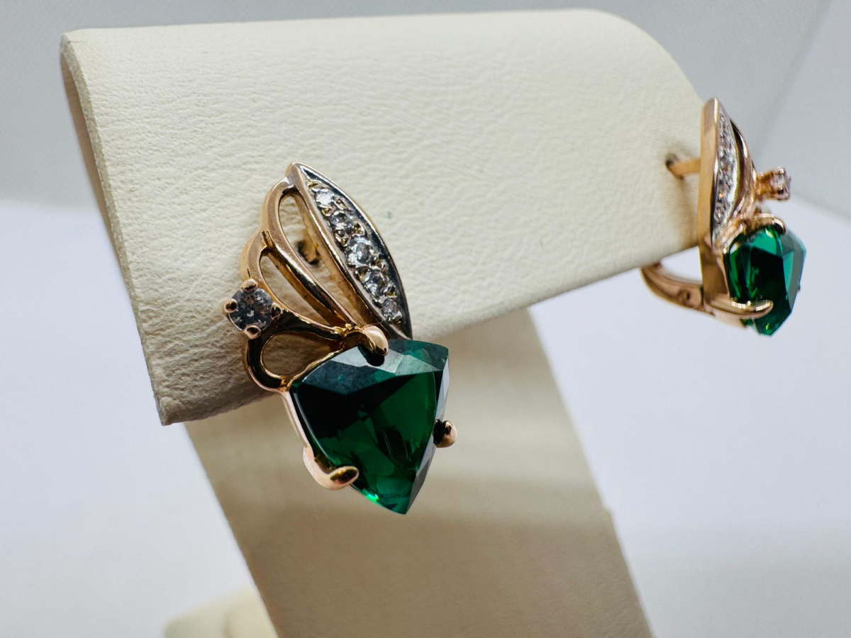 СКМИ585 СЕРЬГИ С КАМНЯМИ (Au 585)