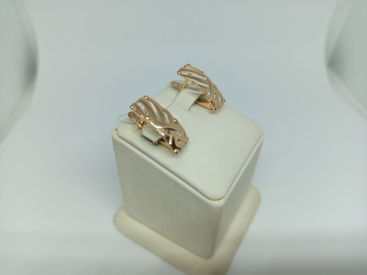 22014 СЕРЬГИ БЕЗ КАМНЯ (Au 585)