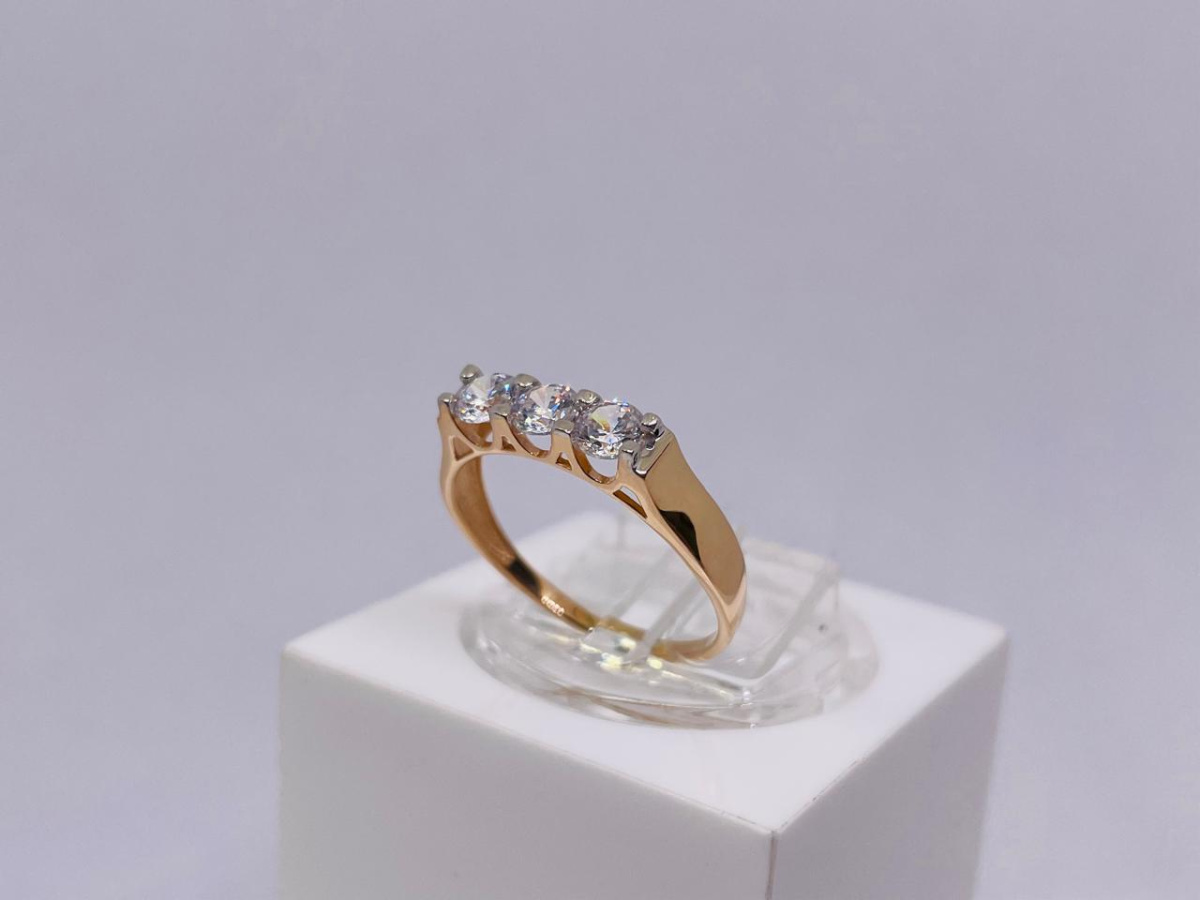 КОЛЬЦО С КАМНЯМИ (Au 585)