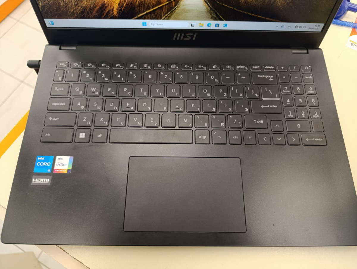 Ноутбук MSI Modern 15 b12m-209ru; Core i5-1235U, Intel iris XE Graphics, 16 Гб, 512 GB, Нет