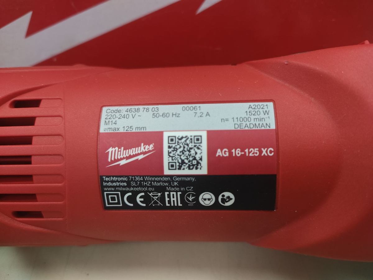 Угловая шлифмашина Milwaukee AG 16-125 XC