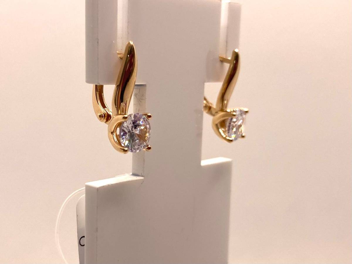 СЕРЬГИ С КАМНЕМ (Au 585)