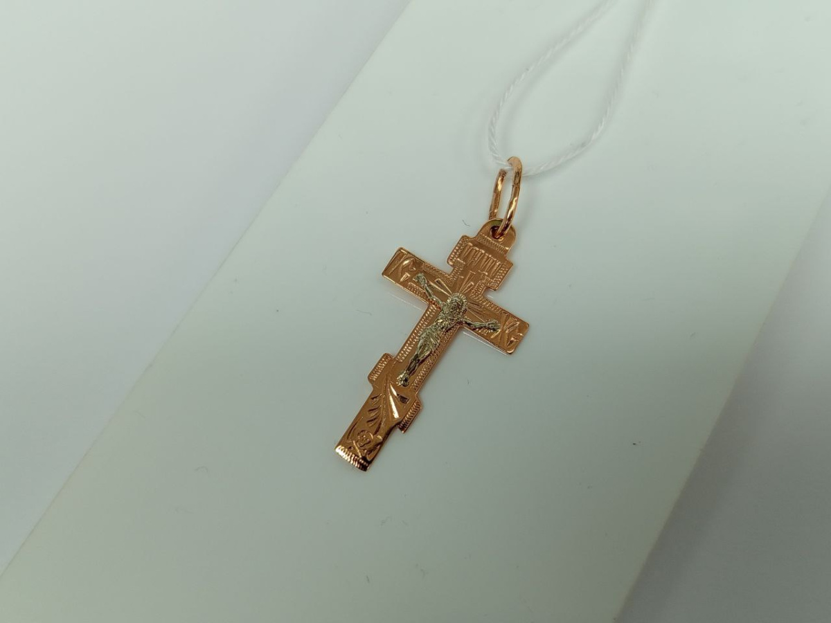 ПОДВЕСКА КРЕСТ БЕЗ КАМНЯ (Au 585)