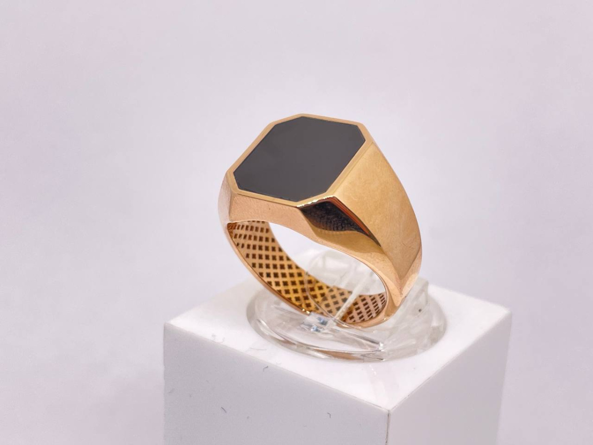 040001 КОЛЬЦО ПЕЧАТКА оникс (Au 585)