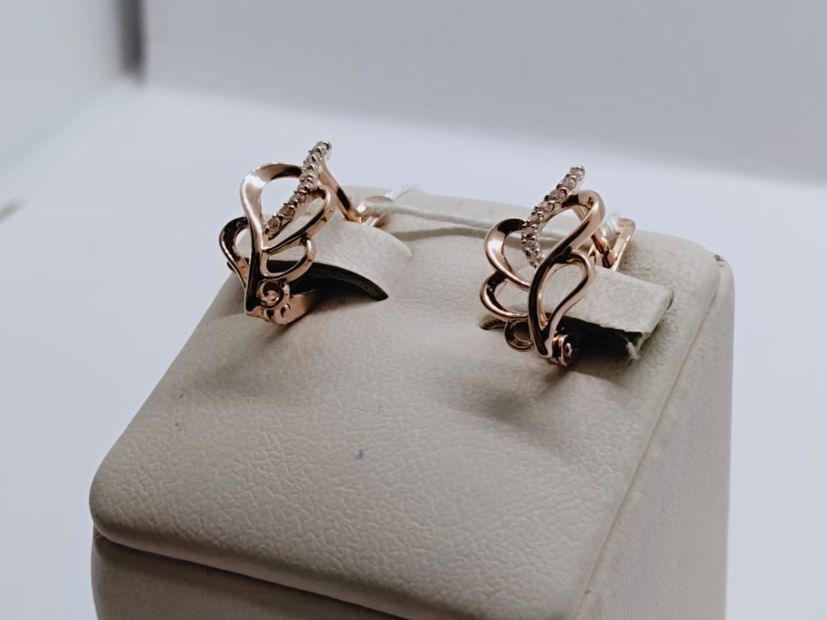 СКМИ585 СЕРЬГИ С КАМНЯМИ (Au 585)