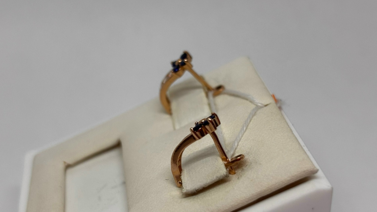 СКМИ585 СЕРЬГИ С КАМНЯМИ (Au 585)