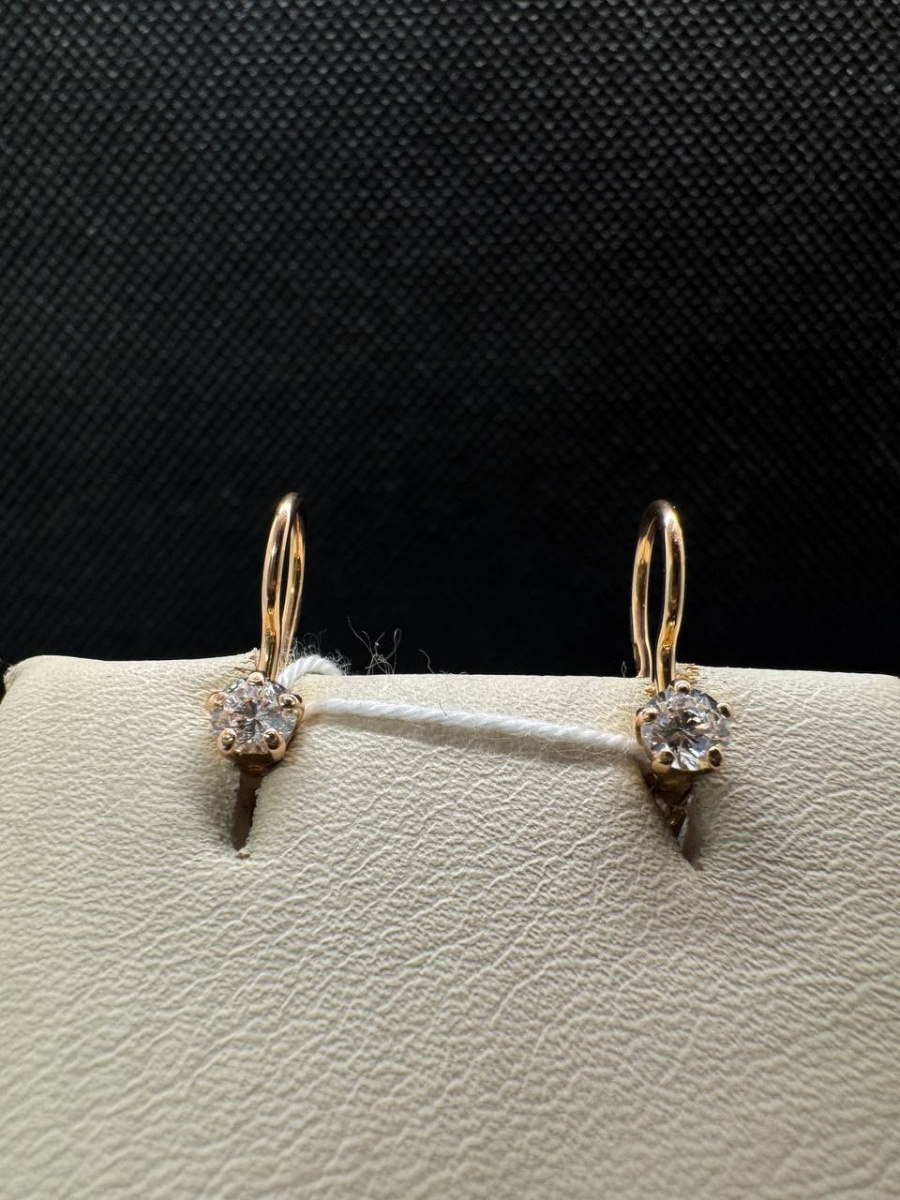 СКМ585 СЕРЬГИ С КАМНЕМ (Au 585)