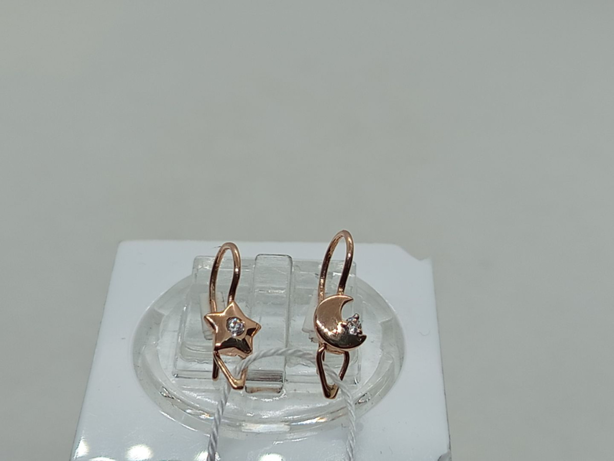 СКМ585 СЕРЬГИ С КАМНЕМ (Au 585)