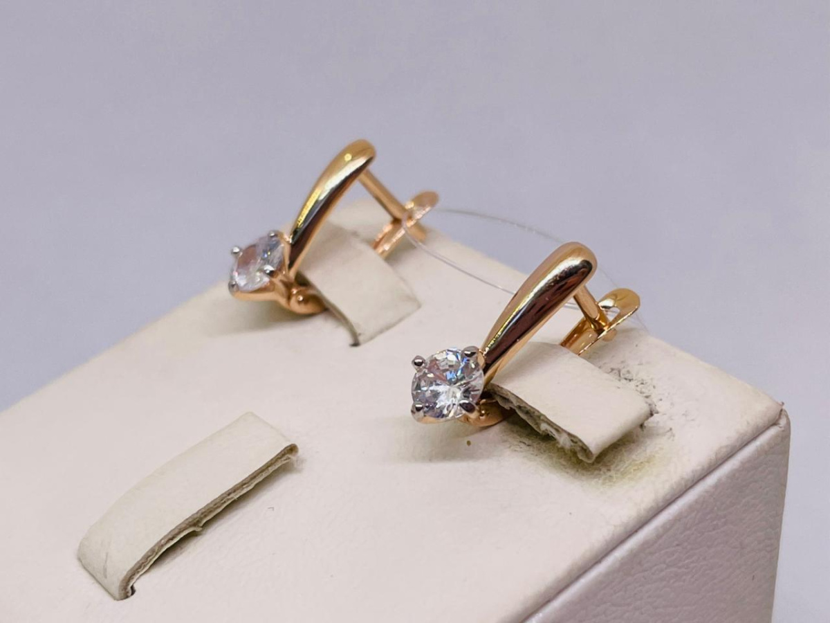 009822-1102 СЕРЬГИ С КАМНЕМ (Au 585)