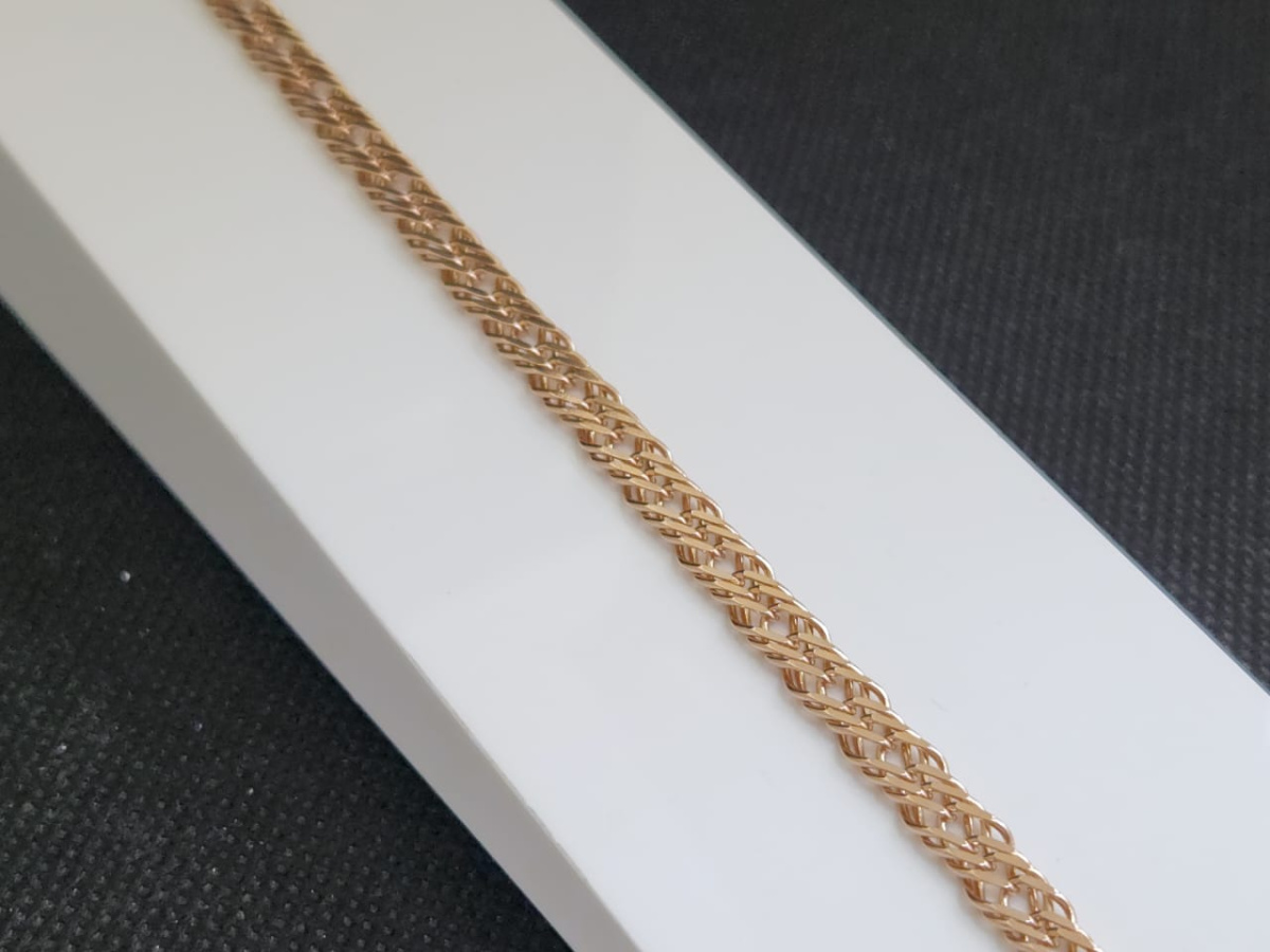 БРАСЛЕТ ПОЛНОВЕСНЫЙ Ромб тройной Au 585