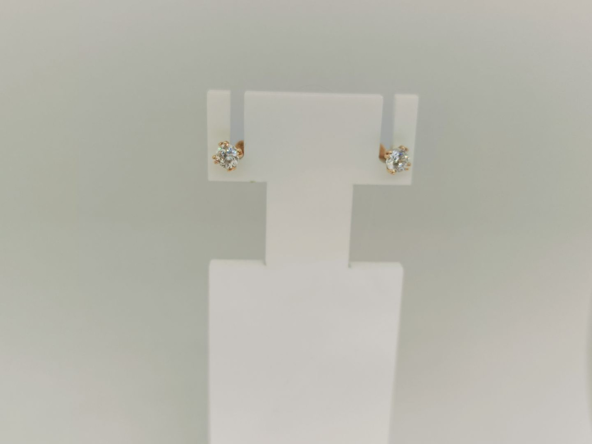 СЕРЬГИ ПУСЕТЫ с камнем (Au 585)