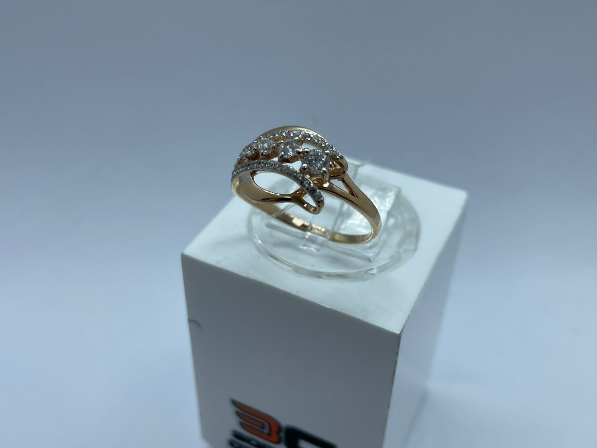 КОЛЬЦО С КАМНЯМИ (Au 585)